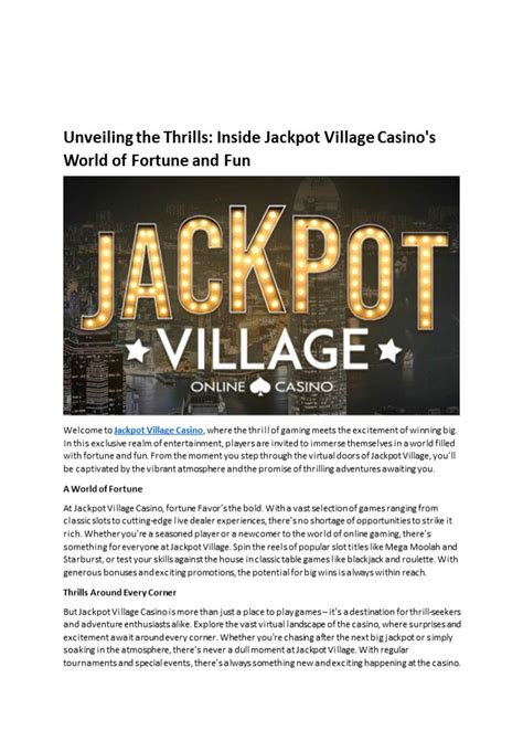 Discover Thrills at Jackpot Village: Top Casino Games & More.